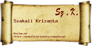 Szakali Krizanta névjegykártya